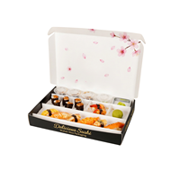 Caja de Sushi de Papel de Primera Calidad, Moderna, Segura para Alimentos, Caja de Empaque para Llevar Rollos de Sushi