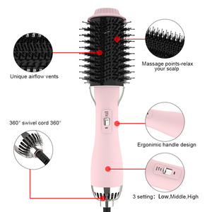 ULELAY-cepillo eléctrico de pelo y rizado, peine de pelo liso, secador de pelo y voluminizador, 1000W, pequeño cepillo de aire caliente - Product Image 4