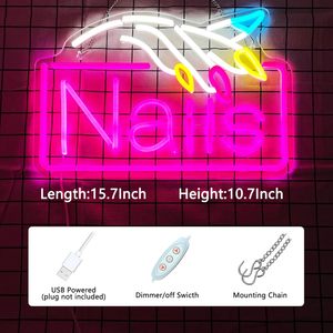 Nail salon neon LED wall decoration light USB powered nail salon shop window <b>sign</b> ambient light indicator light luminous <b>sign</b> - Product Image 2