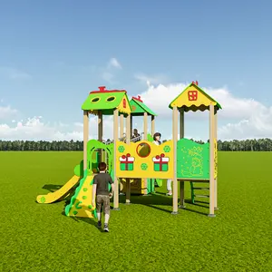Equipamento comercial colorido combinado para playground ao ar livre e equipamentos internos com placa PE slide