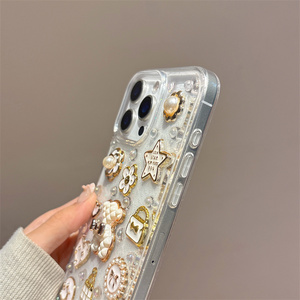 เคสโทรศัพท์มือถือลายการ์ตูนหมีน่ารัก 3 มิติ สำหรับ iPhone 17 Air 16 15 14 Pro Max แบบใส ลายดอกไม้ น่ารัก ประดับลูกปัด ดาว โบว์  ฝาหลัง - Product Image 6