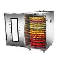 16-Tier Tray Food Dehydrator Met Instelbare Temperatuur Elektrische Roestvrijstalen Voedseldroger Voor Schokkerig En Gedroogd Fruit
