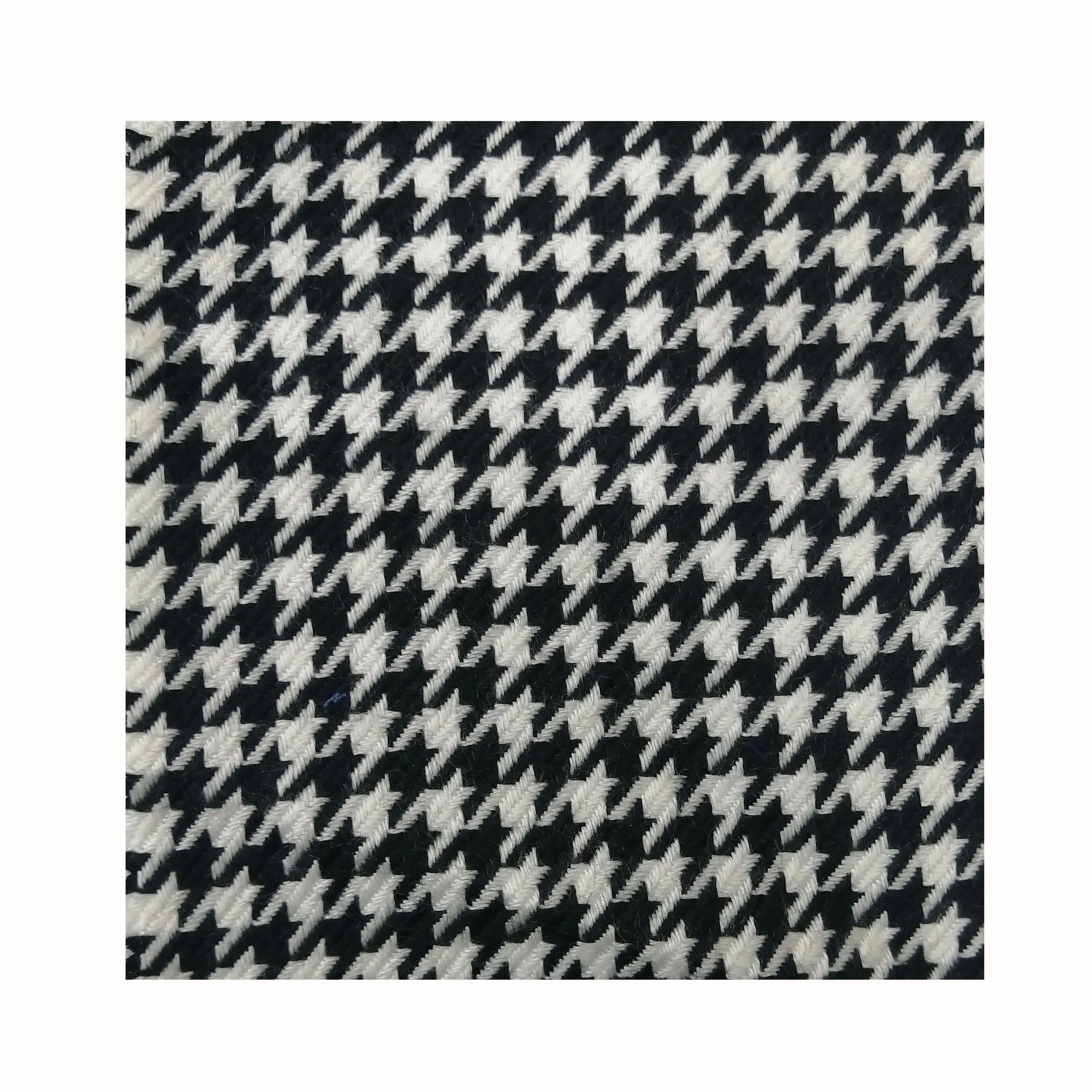 100% Katun Houndstooth Benang Kotak-kotak Kain Celup dengan Barang Siap Pakai