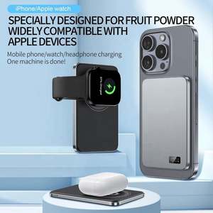 JEDI 3 en 1 F20S 5000 mAh Mini Cargador Inalámbrico Delgado para Reloj, Auriculares y Teléfono, Banco de Energía Magnético Portátil de Carga Rápida - Product Image 3