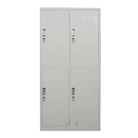 Armoire de bureau en acier durable à 4 portes, armoire de rangement en métal multi-compartiments pour usine, salle de sport, école, dortoir