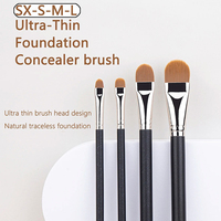 Ensemble de 4 pinceaux à paupières pour débutants, pinceaux de maquillage pour le contour des yeux et du nez, pinceaux à poils doux pour le dégradé et l'ombrage