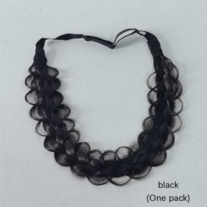 Diadema elástica trenzada para peluca, diadema negra suave, tamaño ajustable para uso general, material de alambre resistente a altas temperaturas - Product Image 2