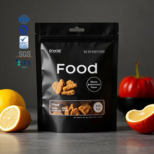 Prix d'usine Sacs en aluminium personnalisés Pochettes debout à fermeture éclair Sacs en mylar noir pour la nourriture - Product Image 4