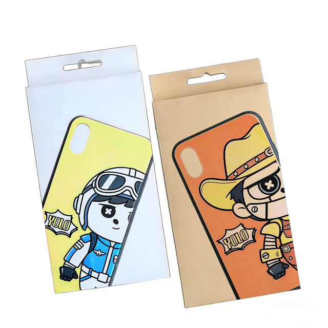 Wholesale Custom Logo Size Color Printed Kraft Paper Box Bulk Eco Friendly Retail Phone Case Packaging Boxes with Hanging Hole