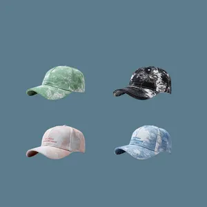 Women Casual Curved Brim Tie Dye Golf Hats Peaked Mens Baseball Caps