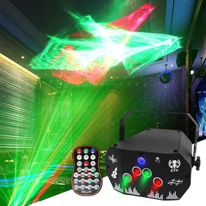 Mini proyector Aurora, haz de luz LED, efectos estroboscópicos láser, iluminación interactiva de DJ, Control de sonido de discoteca, luz LED de escenario para Bar de fiesta