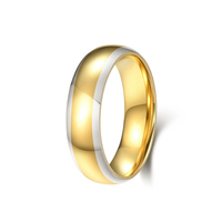 ShuoyeW 6mm bague en acier inoxydable argent noir or bleu miroir surface sphérique deux couleurs bague en acier inoxydable de base 1009