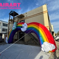 Arche publicitaire gonflable rose pour événements commerciaux en extérieur