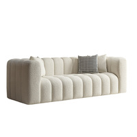 Canapé carré inclinable deux places rembourré, style nordique moderne et minimaliste, incontournable pour salon d'appartement 2026