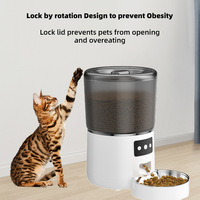 Distributeur automatique de nourriture pour animaux de compagnie 4L en plastique intelligent avec application mobile, Wi-Fi, enregistrement vocal et fermeture hermétique pour chats et chiens