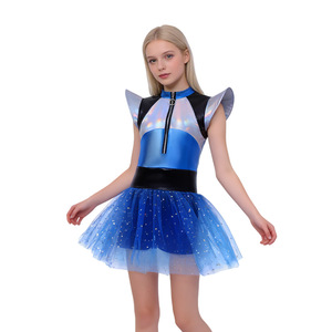 Vestido espacial con degradado láser para niñas, disfraz para cosplay y actuaciones escénicas - Product Image 1