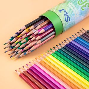 Ensemble de crayons de couleur <span class=keywords><strong>en</strong></span> <span class=keywords><strong>bois</strong></span> naturel pour enfants, personnalisé, cadeau, crayons de dessin arc-<span class=keywords><strong>en</strong></span>-ciel, crayons de couleur professionnels - Product Image 1