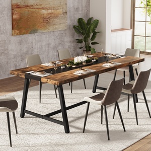 <span class=keywords><strong>Table</strong></span> à manger Tribesigns pour 8 <span class=keywords><strong>personnes</strong></span>, 70,87 pouces, style industriel, imperméable, <span class=keywords><strong>table</strong></span> de cuisine rectangulaire, salle à manger, 4 options de couleurs - Product Image 1