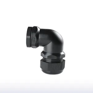 WZUMER New IP68 Waterproof Black Nylon M G NPT PG Type 90 Degree Metric Thread Right Angle Elbow Cable Glands M12