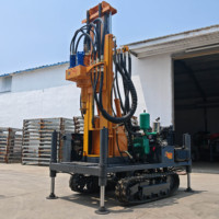 Foreuse hydraulique DTH sur chenilles diesel haute performance pour puits d'eau de 200 m de profondeur
