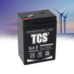 TCS SL6-5 6 볼트 5Ah 태양 전지 백업 가격 밀봉 Mf 배터리 해양 배터리의 종류 태양 <span class=keywords><strong>Agm</strong></span> <span class=keywords><strong>Vrla</strong></span> 12 볼트 배터리 - Product Image 1