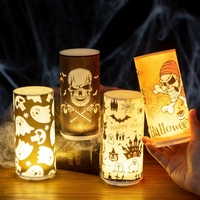 Bougies LED sans flamme pour Halloween, à piles, avec effet vacillant, pour décorer la table de fête effrayante, créer une ambiance de maison hantée