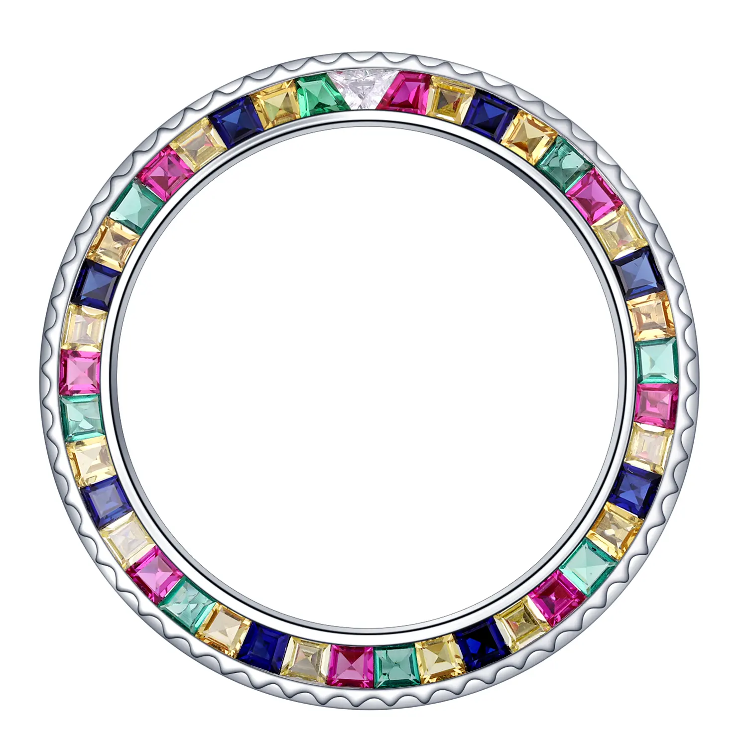 Precision-cut Suitable for bezel with an outer diameter of 40mm Steel/9k/18k rose gold+Synthetic Gems/sapphires/Natural Stone