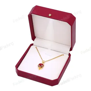 wholesale pu leather jewelry box custom logo jewelry necklace box