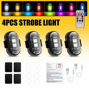 AUXITO 4 pièces, lumières stroboscopiques LED sans fil, RGB, 8 couleurs, lampes d'avertissement clignotantes, charge USB - Product Image 4