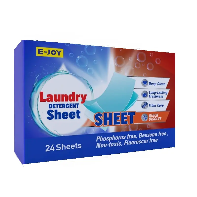 家庭用洗濯タブレット用のOEM ODM無料サンプル洗剤シートプライベートラベルクリーニング製品