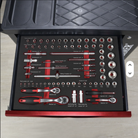 Carro/Carrito de Herramientas Personalizable OEM/ODM 2025 con Juego de Herramientas Mecánicas para Reparación de Automóviles de 155 Piezas, Capacidad de 300 kg, Cerradura con Llave
