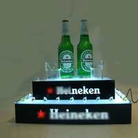 Vietnam usine acrylique 3 niveaux LED éclairé bouteille d'alcool affichage flottant couleur changeante maison Bar étagères vin présentoir