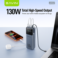 BAVIN PC1233S Batterie 20000mah avec affichage LED intelligent, double port de sortie 130W, Powerbank avec câble Type-C