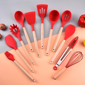 Juego de Espátulas de Silicona Antiadherentes con Mango de Madera, Kit de Utensilios de Cocina de 12 Piezas - Product Image 3