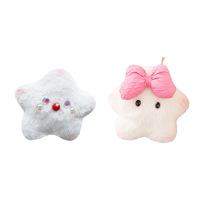 Porte-clés en peluche étoile mignon en promotion, pendentif nœud doux pour sac, breloque de sac, cadeaux assortis pour meilleurs amis, porte-clés en peluche de haute qualité