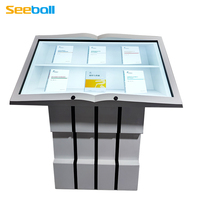 Seeball 32 43 49 55 65 Pulgadas Electronic Book-Turn Virtual Ebook Inducción infrarroja Libro Torneado y Tocar Máquina integrada
