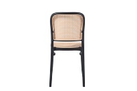 Chaise de salle à manger en rotin plastique PP, vente en gros d'usine, durable, empilable, avec dossier tressé pour restaurant