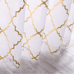Tissu de rideau occultant de Style Floral européen 100%, tissu de Tulle tissé personnalisé léger 100% Polyester, fil doux - Product Image 6