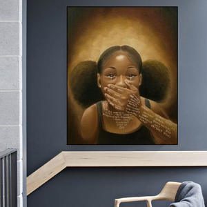 <span class=keywords><strong>Peinture</strong></span> à l'huile sur toile murale africaine 1 pièce, affiche personnalisée - Product Image 2