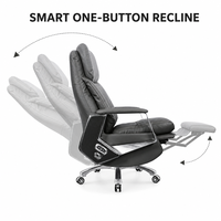 Chaise de bureau de direction en cuir de luxe moderne à dossier haut, pivotante, inclinable et rembourrée, pour bureau de travail (modèle Boss Pro)
