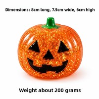 Jouet anti-stress en caoutchouc souple à rebond lent, tête de citrouille scintillante, pour Halloween, gadget de décompression pour le bureau