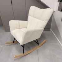Fauteuil à bascule personnalisé pour la nurserie, fauteuils à bascule modernes pour l'allaitement avec tissu en velours super doux, écologique KAPAI