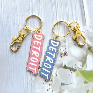 Chất Lượng Cao Mạ Vàng Tùy Chỉnh Riêng Của Bạn Logo Kẽm Hợp Kim Cứng Men Kim Loại Móc Khóa - Product Image 1