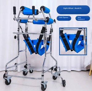 <b>4</b>-in-1 Multifunctional Folding <b>Walker</b> & Rollator Height Adjustable <b>with</b> <b>Seat</b> Assists in Getting up Walking Toileting & Bathing - Product Image 3