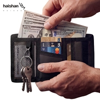 Dompet velkro nilon daur ulang pria, dompet velkro nilon gantung untuk perjalanan mendaki, dompet kartu bisa digantung di pinggang