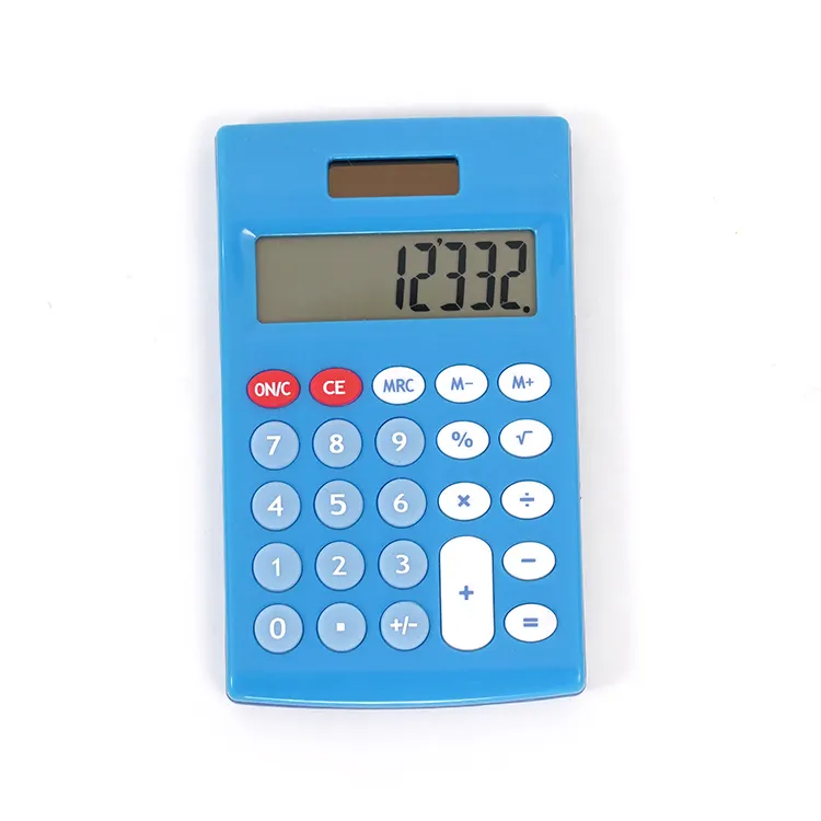 Office Calculators 8 Digit Screen Displayed LCD 8-Digit pocket size Solar panel battery powered basic Calculator