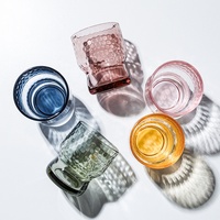Lot de gobelets en verre empilables alvéolés colorés, porte-bougies pour détaillants, hôtels et cadeaux