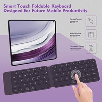Clavier sans fil pliable avec contrôle tactile, ultra fin, portable, rechargeable, pour iPad, téléphone, tablette, PC, ordinateur portable, OEM