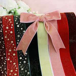 Ruban en velours pailleté de haute qualité 3,8 cm pour emballage cadeau de Noël 10 yards/rouleau - Product Image 1