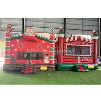 Équipement de location de fête château gonflable maison en pain d'épice toboggan combo pour la fête de Noël